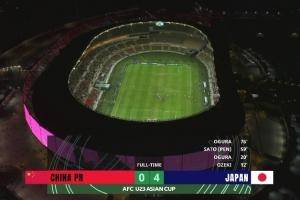 还有差距！中国队0-4日本创U23亚洲杯决赛最大比分 此前最多差2球